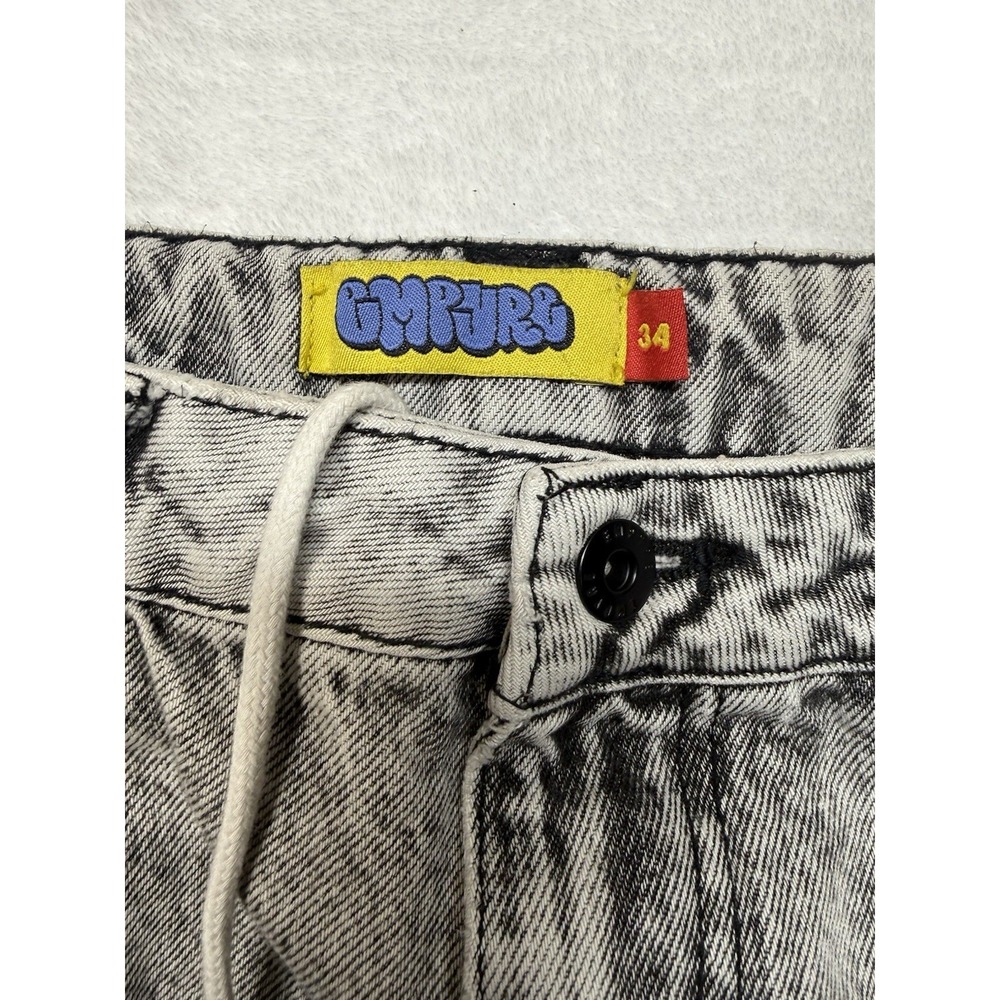 Empyre Jeans Acid Wash Gray Baggy Wide Streetwear Skate Jeans Men's  34 Relaxed - Picture 5 of 16